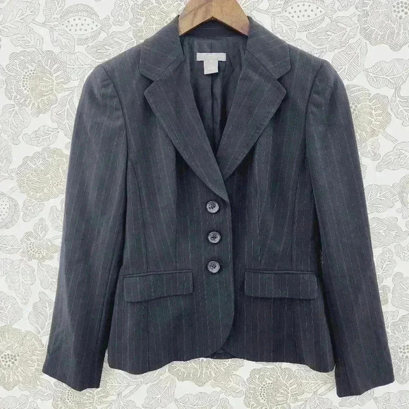 Ann Taylor Jackets & Blazers - Ann Taylor Women's Blazer Size 4P Striped Dark Navy Blue